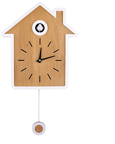 Leapiture Kuckucksvogel-Pendeluhr, mechanische Schaukel-Kuckucksuhr, dekorative Wand-Kuckucksuhr für Büros und Wohnzimmer