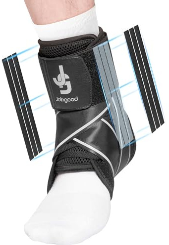 joingood Chevillère pour femmes et hommes, laçage rapide avec stabilisateurs latéraux, sangle réfléchissante pour basket-ball, volley-ball, course à pied, taille S