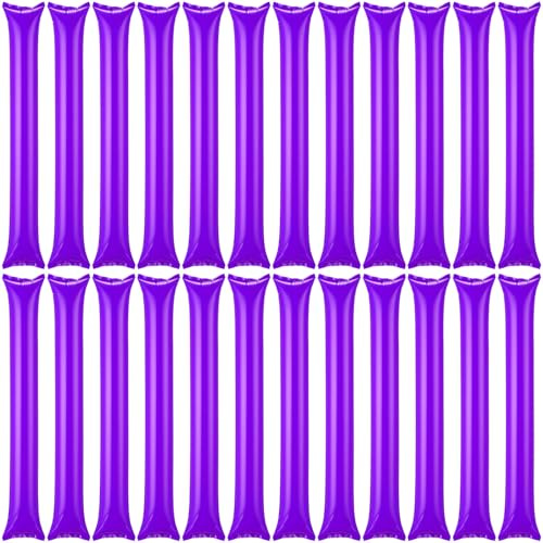 24 Pcs Purple Spirit Team Thunder Sticks Boom Boom Sticks Inflatable Thunder Tube Thicken Cheering Sticks Cheerleading Football Noise Makers for Party Dance Basketball Sporting Event (Purple)
