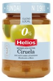Spanish 0% Added Sugar Plum Jam Bundle - Pack of 4 x 280g Glass Jars - Made with Local Spanish Fruit - Low Calorie & Diabetic Friendly