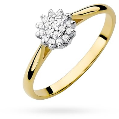MARKO Goldring Damen 585 Echtgold – Labor Diamant Ring im Stacking Design – 14 Karat Diamantring, Verlobungsring Damen, Goldschmuck Damen 585 Echtgold