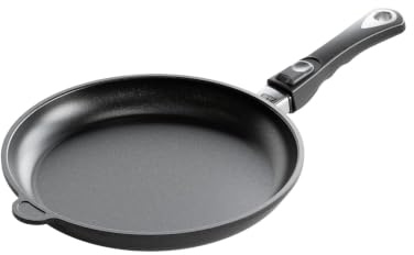 AMT Gastroguss Padella girevole da 28 cm, altezza 4 cm, manico rimovibile, non adatta a induzione, rivestimento antiaderente Lotan®, padella in ghisa (Aluuss), AMZN-428-Z20B