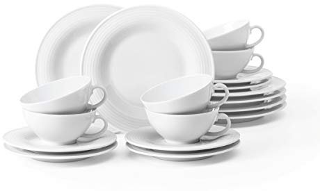 Seltmann Weiden Beat 001.751422 - Servizio da tè, 18 pezzi, colore: Bianco