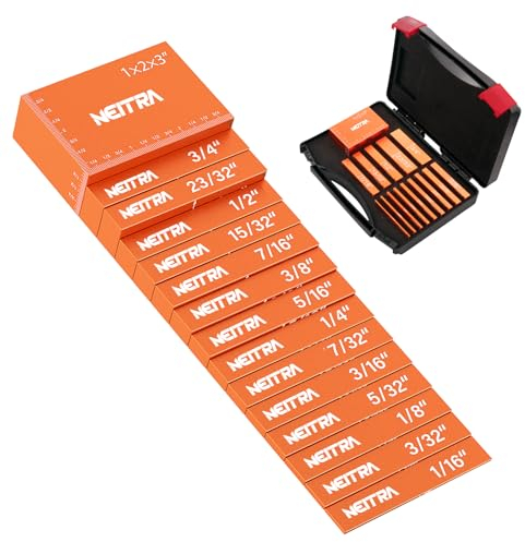 Neitra Setup-Blöcke für Holzbearbeitung – 15-teiliges Aluminium-Höhenmesser-Set – Holzbearbeitungs-Messwerkzeuge, Präzisions-Setup-Stangen für Oberfräse und Tischsäge