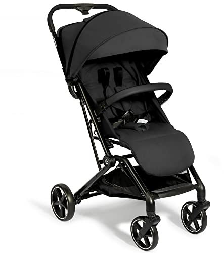 Bergsteiger Manhattan Buggy bis 15 kg, Reisebuggy mit Liegefunktion, Leichter und kompakter Sportwagen Einhand-Faltsystem klein zusammenklappbar, Kinderwagen ideal für Flugzeug, Bus, Bahn und Auto