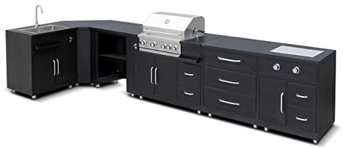 Oviala Cucina esterna Angolo 6 elementi di cui 2 moduli di cottura/lavello