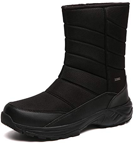 TLOLA Winterstiefel Herren Wasserdicht Winterschuhe Warm Gefüttert Schneestiefel Leicht Wanderschuhe Trekkingschuhe Rutschfest Stiefel Herren Arbeiten Ski Outdoor Boots Herren (Schwarz EU 43)