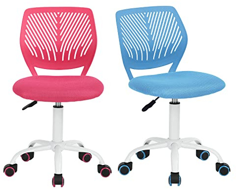 FurnitureR 2X Höhenverstellbarer Drehstuhl - Ergonomischer Schreibtischstuhl für Kinder/Jugendliche, Drehbarer Bürostuhl mit Rollen für Homeoffice & Kinderzimmer