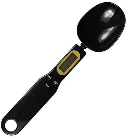 Balanza Cuchara, 500g/0.1g Balanza Electrónica para Alimentos, pesa gramos y onzas, Mango y Pico Balanza Digital de Cocina para Café en Polvo (Negro)