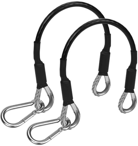 NQEUEPN 2 Stück 25,4 cm Verlängerungskabel für Fitnessstudios, Cable Extension Gym für Bowflex, Ersatz Heim Fitnessgeräte Zubehör mit Karabiner, für Beinverlängerung, LAT/Trizeps-Pull-Down (1 Paar)