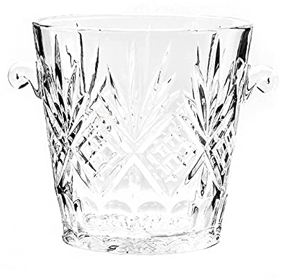 YIHANSS Eiskübel aus Glas, Eiseimer, Kühleimer für Wein, Bier, Champagner, Eishalter aus Glas, transparenter Mini-Kühleimer und Tragegriff für Partys