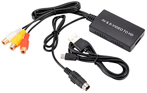 Adaptador Dividido HDMI + S a Terminal AV HDMI a convertidor Svideo HDMI HDMI Cable 2 A Adaptador 3 (Black, One Size)