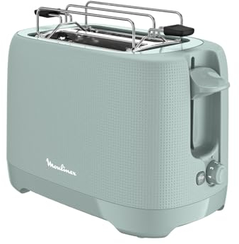 Moulinex Morning Plus Tostapane a 2 Scomparti, 7 Livelli di Doratura, Funzione di Arresto, Vassoio Raccoglibriciole Amovibile, Fessure Extra Ampie, LT2M13