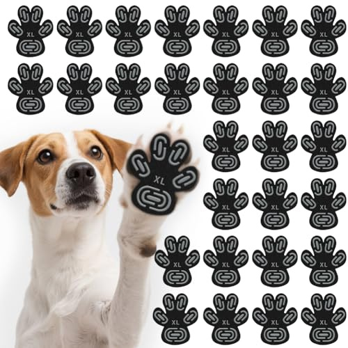 28 Stück Pfotenschutz für Hunde, Anti-Rutsch Selbstklebende Silikon-Gel Hundeschuhe Hund Pfote Protector, Schutz vor Verbrühungen rutschfest Hund Schuhe für ältere und kranke Hunde (XL)