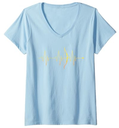 Damen Bogenschießen T-Shirt Herren Bogenschütze Bogensport T-Shirt mit V-Ausschnitt