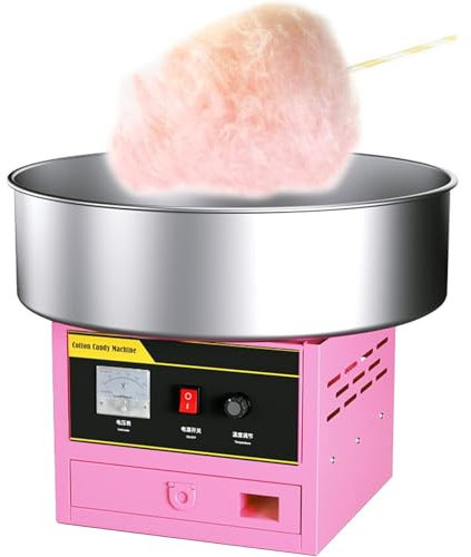 HYYKEJI Máquina de algodón de azúcar Profesional, máquina de algodón de azúcar Comercial de 1200 W, con Cubo de brocheta de bambú, fácil de Limpiar, para Fiestas Familiares, cumpleaños de niños
