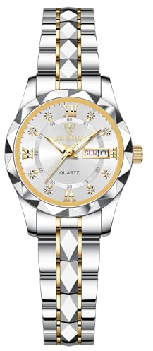 JewelryWe Uhren Herren Damen Analog Quarz Armbanduhr 30m Wasserdicht Edelstahl Armband Geschäfts Beiläufige Uhr mit Leuchtend Zeiger und Uhrenwerkzeug, Verschiedene Modelle