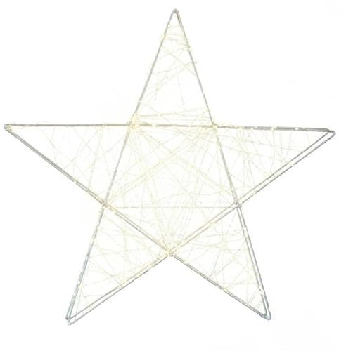 IC Gardenworld LED Stern aus Metall, ca. 50 x 50 x 5 cm, Deko-Leuchte mit 120 LED beleuchtet, moderner Weihnachtsstern zum Hinstellen für den Innenbereich, batteriebetrieben