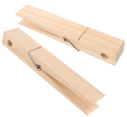 KITANDOVE 2pezzi Molletta Gigante Legno Per Asciugamani Porta Asciugamani Decorativo Clip Multifunzionale Per Bagno Lavanderia e Spazi Esterni Design Rustico