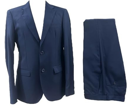 Generico Abito Uomo Sartoriale Made in Italy, Regular Fit, Fresco Lana Tasmania 150S Extrafine, Primavera Estate, Blu, 46-60 (50 Drop 6 REGUALAR, Blu)