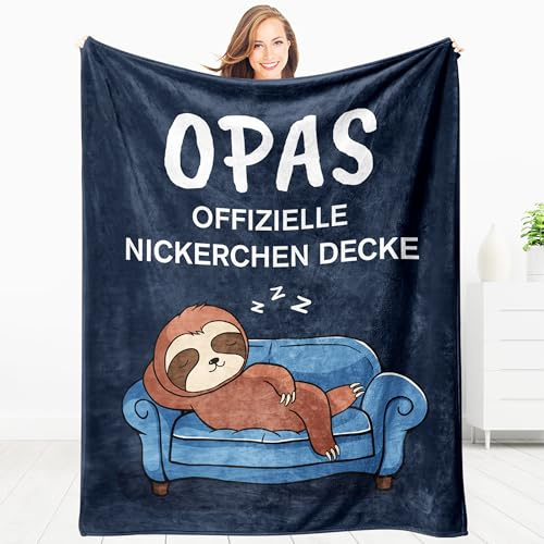 Giftasy Opa Geschenk - Kuscheldecke Geschenke für Opa zum Geburtstag Vatertag Valentinstag Weihnachten, Geburtstagsgeschenk Ostergeschenk Vatertagsgeschenk