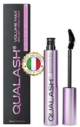 Mascara mit Wimpernserum-Effekt – QUALASH® Curl & Lift (10 ml) – schwarze Wimperntusche für extremes Volumen, Länge & Schwung, pflegende vegane Mascara, empfohlen für ältere Frauen, ohne Verschmieren