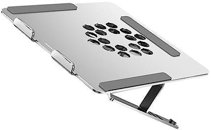 Housoutil Radiador De Portátil Base De Enfriamiento para Compatible Laptops Ventilador Led Silencioso Material De Aleación De Aluminio Color Plateado