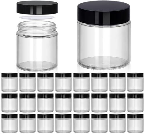 UPBUD 24 Stück 120ml Transparente Cremedosen zum Befüllen – Leere Salbentiegel mit Deckel, Kleine Gläser für Creme & Kosmetik, Schraubverschluss, Glastiegel für DIY & Reise