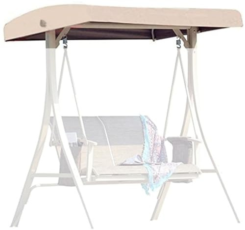 Generisch Hollywoodschaukel Dachbezug 190x120, Oxford-Tuch Ersatzdach Hollywoodschaukel Wasserdicht, Universal Dach für Hollywoodschaukel, Uv-Schutz Sonnendach,Beige