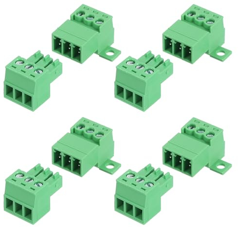 QUARKZMAN 4 Satz PCB-Klemmleiste, 3.81mm 3-Polig Leiterplatten-Klemmenblöcke Stecker und Steckdosen Kits 300V 8A