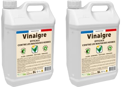 2 Vinaigres Désherbants - Prêt à Verser - Grand Format - 2x5L | Mauvaises Herbes - Allées Bordures Terrasses Trottoirs - Substance Naturelle - Jardin - VINPAV5X2