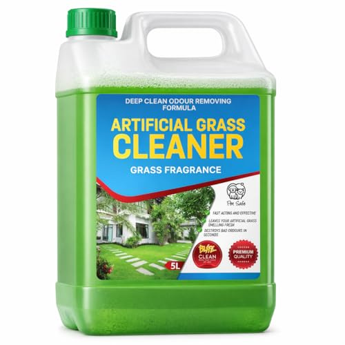 Artificial Grass Cleaner 5L – Deep Clean Odour Removing Formula – Pet Urine & Odor Eliminator – Disinfects & Deodorizes Synthetic Turf – Fresh Grass Fragrance – Pet & Child Safe (Once Dry) (1 X 5L)