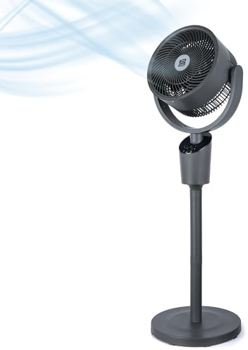 Lirixia Ventilador De Pie Silencioso 25dB, 60W Turbo Ventilador Circulador Para El Dormitorio, El Salón Y Más, 3 Velocidades, Oscilación Omnidireccional 120°, Altura Ajustable