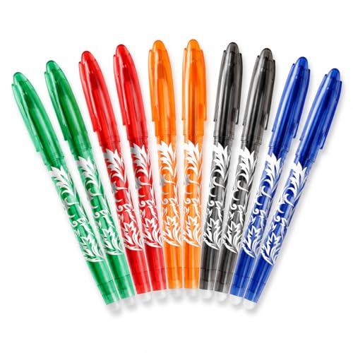 10 Pièces Stylos Effaçables Stylos Gel Effaçables 0,5 Mm, 5 Couleurs Stylo Effaçables, Stylos À Bille À Encre Thermique Avec Gomme Intégrée, Écriture Fluide Et Précise, Fournitures Scolaires Et Bureau