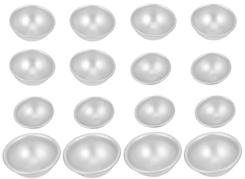 TIDTALEO 16stücke Teiliges Aluminiumlegierung Bath Ball Form Vielseitige Badekugel Formen für DIY Seife Badebomben Badesalz Herstellung Einfache Entformung Robust und Langlebig