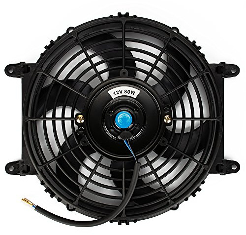 Jtron Ventilateur de refroidissement électrique universel - Ventilateur de radiateur 12 V - Pales de ventilateur moteur - 80W - Kit de montage (25,4 cm)