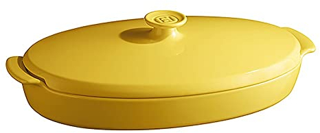Emile henry - emile henry piatto per cottura al cartoccio colore provence - giallo cm. 42x25 litri 1,9