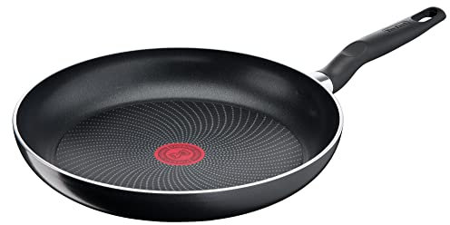 Tefal C26706 Start'Easy Bratpfanne 28 cm | Aluminium | Titanium-Antihaftversiegelung | Thermo-Signal-Technologie | Thermo-Fusion-Boden für alle Herdarten | Inklusive Induktion | Schwarz