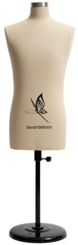 Lavandeform Halbmaßstabs-Kleidform für Männer (nicht Erwachsene), Schneiderpuppe, Schneiderpuppe, professionelle Schneiderpuppe für Mann, 1/2 Maßstab Kleiderform zum Nähen (Beiges)