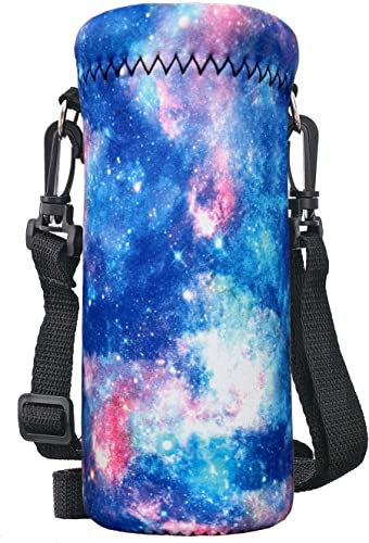 AUPET Wasserflaschen-Tragetasche, 750 ml, isolierte Neopren-Schultertasche mit Galaxie-Muster, für Damen und Herren