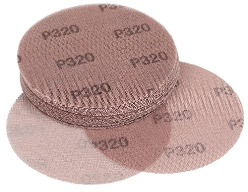 Kcmell 150mm Mesh Sanding Discs 320 Grit, Hook & Loop Sanding Discs, 20 PCS | 5 Inch Net Sanding Discs for orbital sander, Round Sanding Pads Sandpaper, Dust Free Orbital Sander Discs for Wood Wall Car