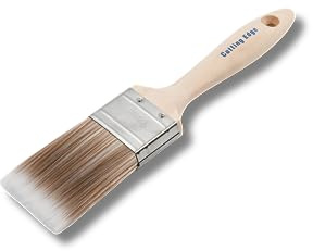 Cutting Edge Professional Premium Quality SRT Synthetic Filament Paint Brushes - 2 - Wooden Ergonomic Grip Beavertail Handle - Suitable for All Paints, No Breaking-In Required (2 / 50mm)
