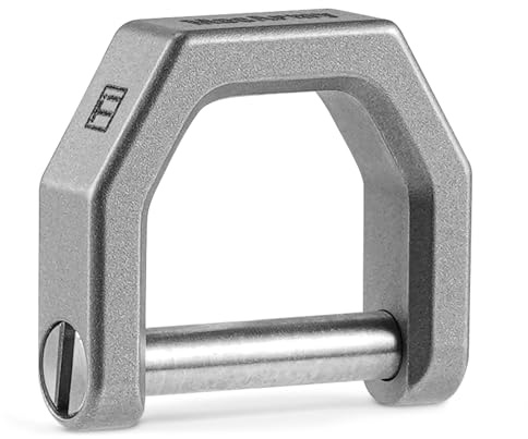 MecArmy Titanium D Ring Key Shackle, U Shape Key Ring Horseshoe Clasp for Car Fob, Key Organizer Keychain, Sandblasted, M, Medium