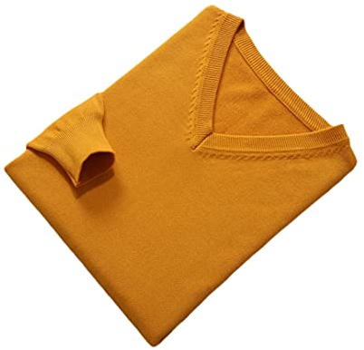Vogrtcc Pull en cachemire pour homme, pull d'automne et d'hiver, col en V, doux et chaud