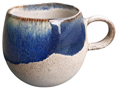 PintoCer - Tasse avec poignée, céramique grès, idéal pour le café, le lait, le thé et le chocolat, passe au lave-vaisselle et au micro-ondes