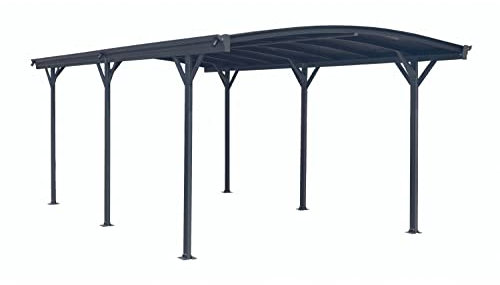 Aileenstore Design Carport London Aluminium Doppelstegplatten Beschichtung gegen UV-Strahlung, Farbe wählen:Grau
