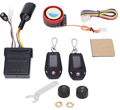 Alarme Antivol de Moto Système D'alarme de Moto PKE Sensing LCD Display Dispositif Antivol Multifonction pour Véhicule Tout-terrain ATV (Boîtier noir avec capteur de surveillance de la)