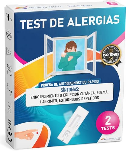 TEST ALLERGIE Adeste - Rapido fai da te per la rilevazione dei livelli IgE nel sangue. Determina la presenza di allergie. Confezione da 2 test