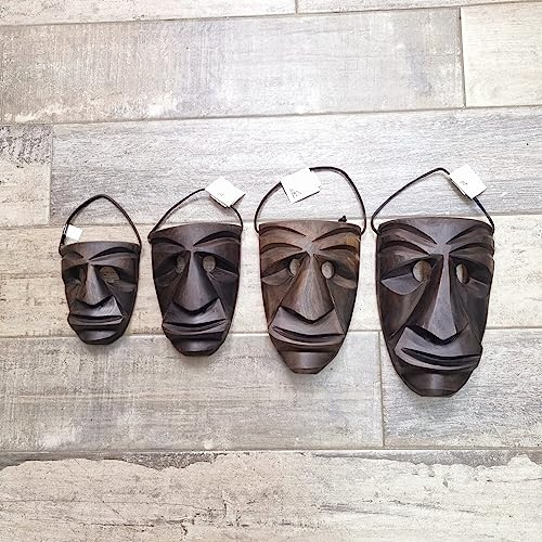 Generico Maschera Mamuthones Larga in Legno da Parete in 4 Dimensioni Tradizione sarda (11x14 cm)