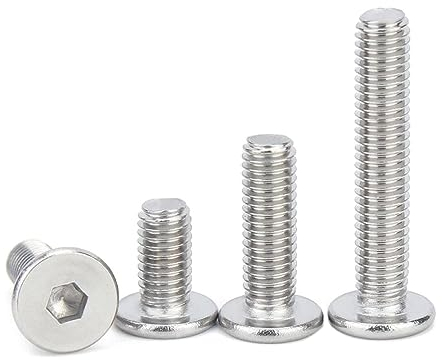 10 Stück 304 Edelstahl Innensechskant Dünne Flachkopfschraube M1.6 M2 M2.5 M3 M4 M5 M6 M8, M3